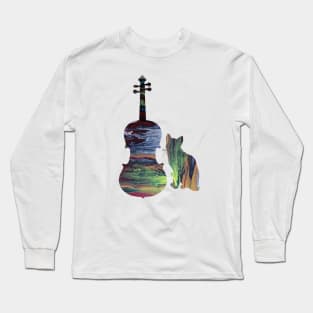 Cat with viola Long Sleeve T-Shirt